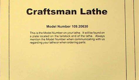 Craftsman 109 Lathe Manual Pdf - mhrenew