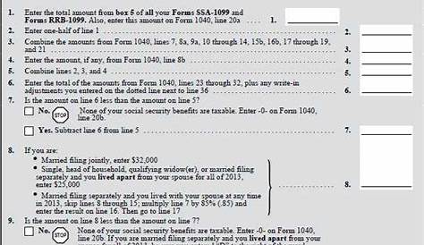 social security taxable benefits worksheet 2022