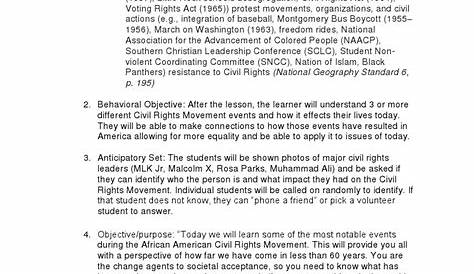 civil rights movement lesson plan | Learning | Cognition
