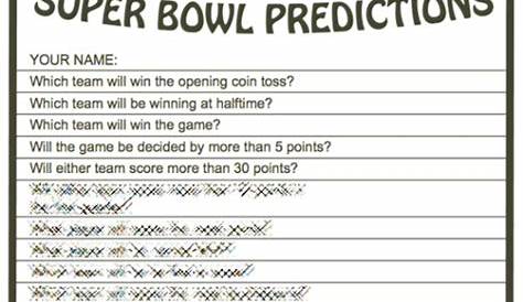 super bowl prediction game printable