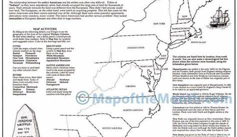 Thirteen (13) Colonies Map - Maps for the Classroom