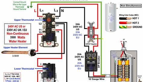 3 Wire 240V Water Heater Wiring Diagram - Collection - Wiring Collection