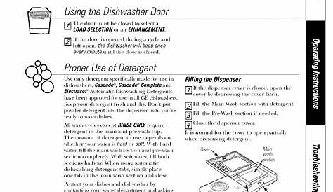 ge dishwasher manuals free