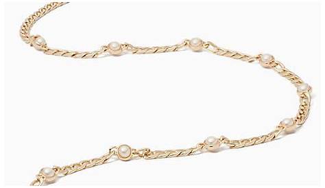 Kate Spade Bow & Pearl Chain Belt, Gold - Size S/M | Pearl chain, Chain