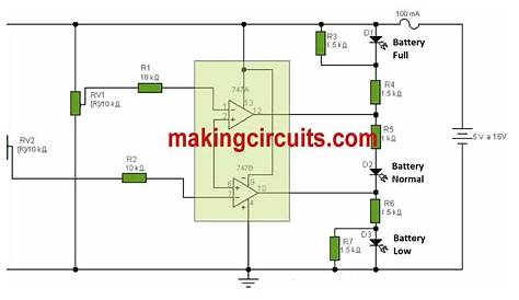 battery charge indicator circuit diagram