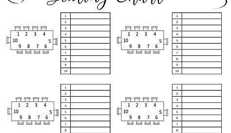 rectangle table seating chart template