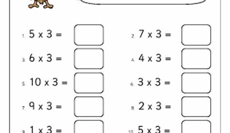 3 x tables chart - intellilio