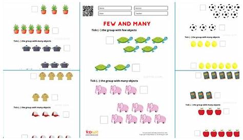 Few & Many Worksheets for Kindergarten - Free Printables - Kidpid