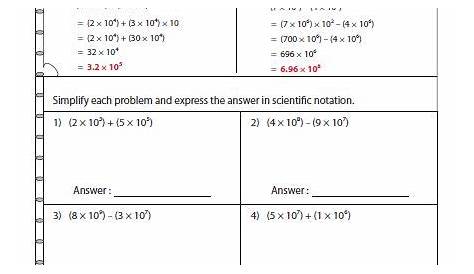 standard to scientific notation worksheet