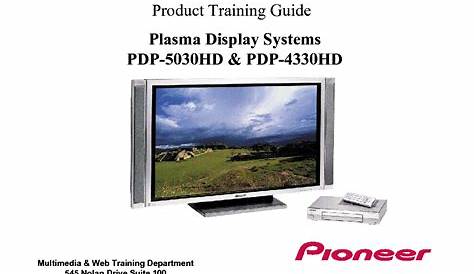 PIONEER PDP5030HD PLASMA TV TRAINIG MANUAL Service Manual download