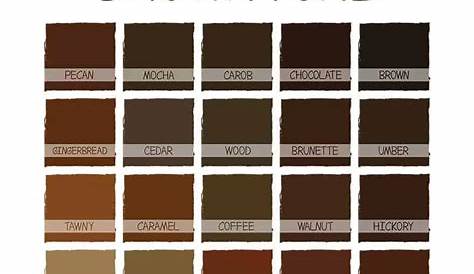 Shades Of Brown Paint Color Chart