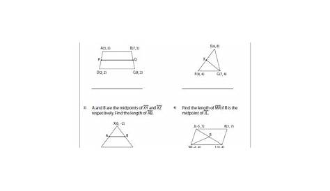 Midpoint And Distance Formula Worksheet With Answers / Distance And