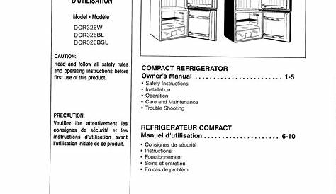 Danby Refrigerator DCR326WSL User Guide | ManualsOnline.com