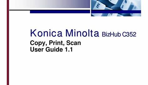 KONICA MINOLTA BIZHUB C352 USER MANUAL Pdf Download | ManualsLib