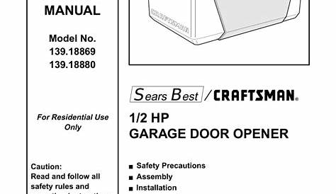 Craftsman 1 2 Hp Garage Door Opener Troubleshooting Guide | Dandk Organizer