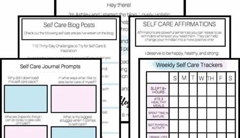 mental health self care activity worksheets