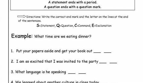 sentence types practice worksheets