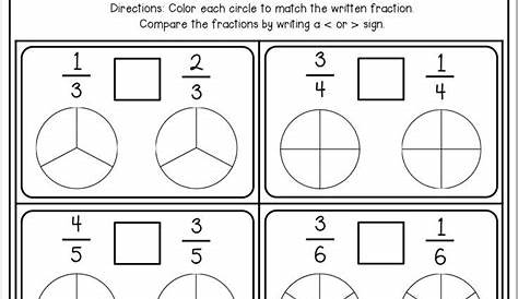 Greater Than Less Than Fractions Worksheet With Answers