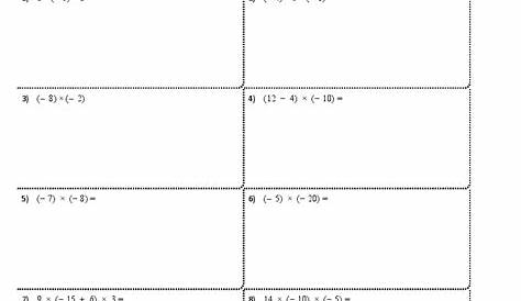 multiplying and dividing integers worksheet with answers