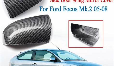 Pair Carbon Fiber Side Door Wing Mirror Cover Caps For Ford for Focus
