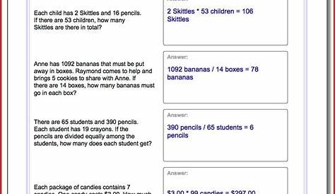 printable multiplication and division word problems grade 3 - 4th grade multiplication and