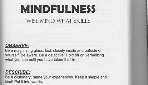 dbt mindfulness exercises pdf