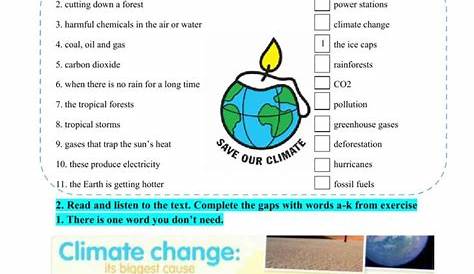 global climate change worksheets answers