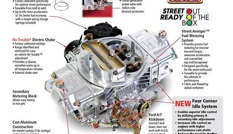 Carburetor, Holley 670 CFM Street Avenger Aluminum, Vacuum Secondaries