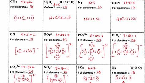 lewis structure worksheets 2 answers