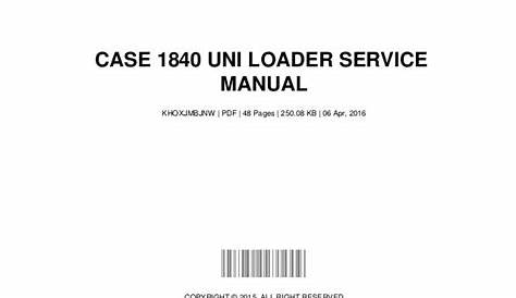 Case 1840-uni-loader-service-manual