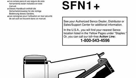 SENCO SFN1 OPERATING INSTRUCTIONS MANUAL Pdf Download | ManualsLib