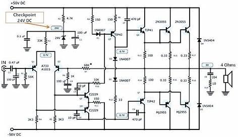200 watt mono amplifier circuit diagram