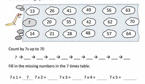 printable 7 times tables