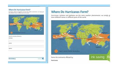 hurricanes worksheets