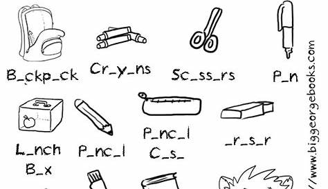 materials worksheet for kindergarten