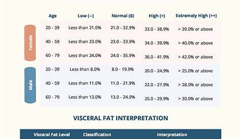 visceral fat level chart female