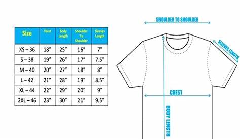 shirt size chart india