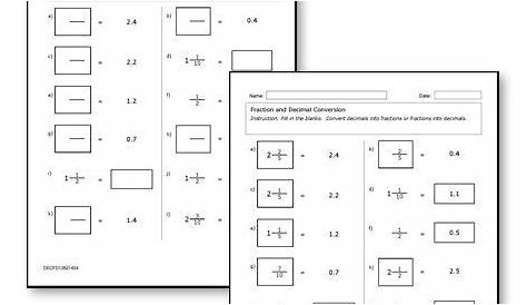 Fraction to Decimal Worksheets - Printables & Worksheets
