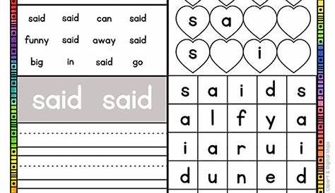 Sight Word Activity Sheets - Kindergarten Mom