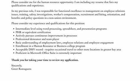 Human Resource Cover Letter | Velvet Jobs