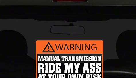 warning manual transmission sticker