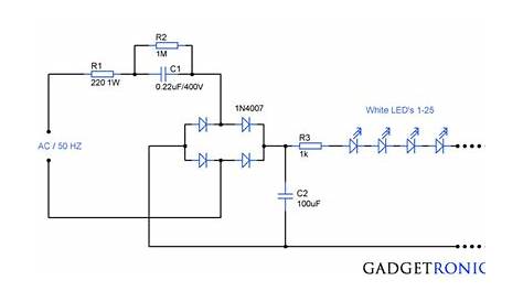 1w led light circuit diagram