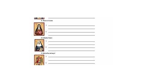 Saints Worksheets by Nicole D'Angelo | TPT