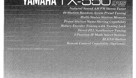 YAMAHA TX-550 OWNER'S MANUAL Pdf Download | ManualsLib