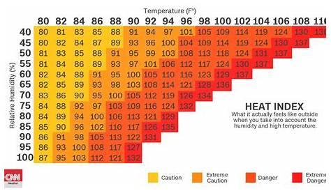 heat index chart for horses