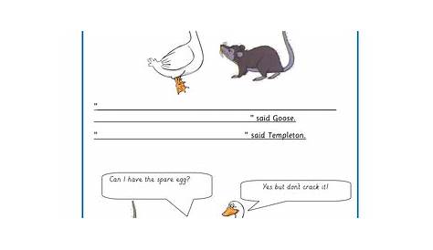 Charlotte's Web Speech Worksheets | Teaching Resources