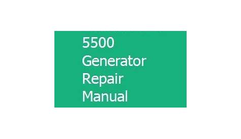 Generac Wheelhouse 5500 Generator Repair Manual | Generator repair, Repair manuals, Repair