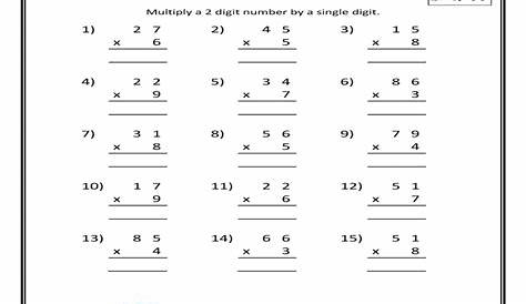 two digit by two digit multiplication worksheets