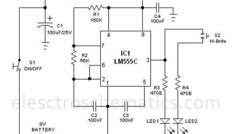 Astro LED Torch Circuit - ElectroSchematics.com