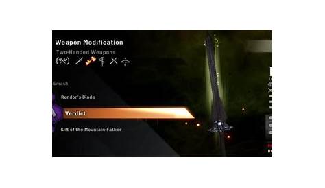 dragon age inquisition best one handed weapon schematic